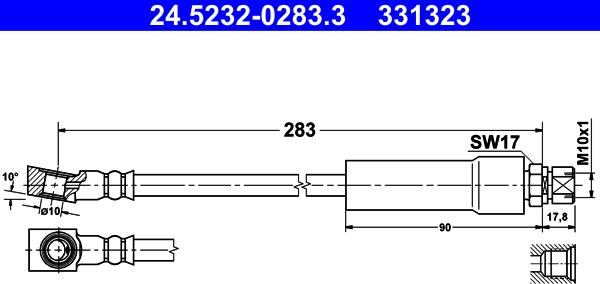 ATE 24.5232-0283.3 - Əyləc şlanqı furqanavto.az