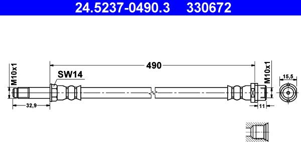 ATE 24.5237-0490.3 - Əyləc şlanqı www.furqanavto.az