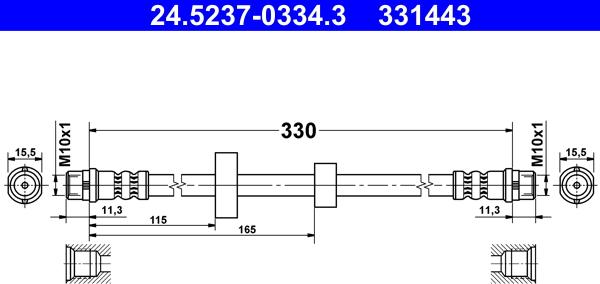 ATE 24.5237-0334.3 - Əyləc şlanqı furqanavto.az