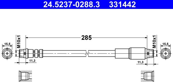 ATE 24.5237-0288.3 - Əyləc şlanqı furqanavto.az