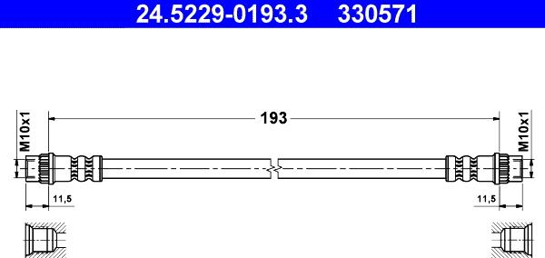 ATE 24.5229-0193.3 - Əyləc şlanqı furqanavto.az