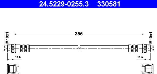 ATE 24.5229-0255.3 - Əyləc şlanqı furqanavto.az