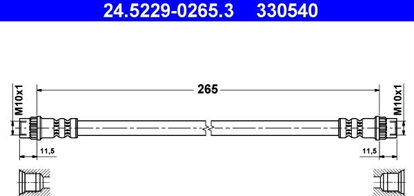 ATE 24.5229-0265.3 - Əyləc şlanqı furqanavto.az