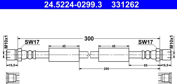 ATE 24.5224-0299.3 - Əyləc şlanqı furqanavto.az