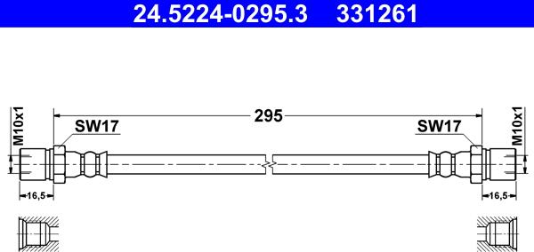 ATE 24.5224-0295.3 - Əyləc şlanqı furqanavto.az