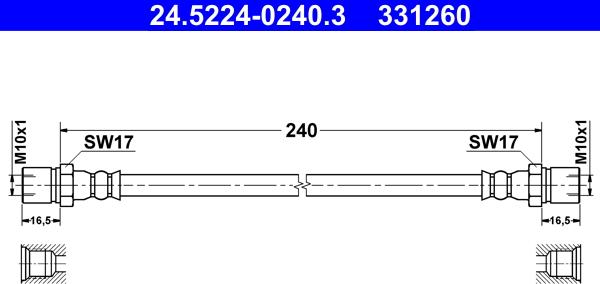 ATE 24.5224-0240.3 - Əyləc şlanqı furqanavto.az