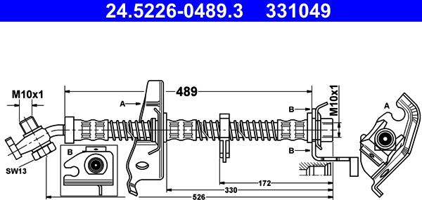 ATE 24.5226-0489.3 - Əyləc şlanqı furqanavto.az