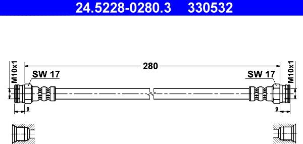 ATE 24.5228-0280.3 - Əyləc şlanqı furqanavto.az