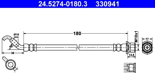 ATE 24.5274-0180.3 - Əyləc şlanqı furqanavto.az