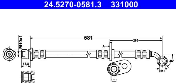 ATE 24.5270-0581.3 - Əyləc şlanqı furqanavto.az