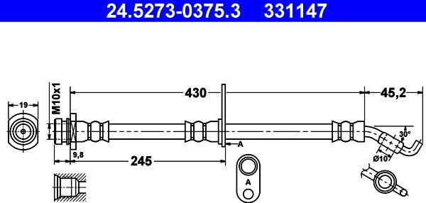 ATE 24.5273-0375.3 - Əyləc şlanqı furqanavto.az