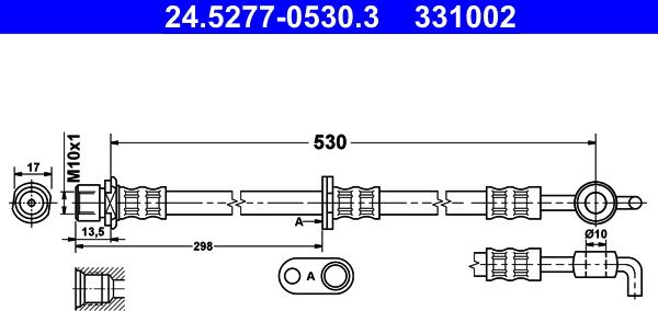 ATE 24.5277-0530.3 - Əyləc şlanqı furqanavto.az