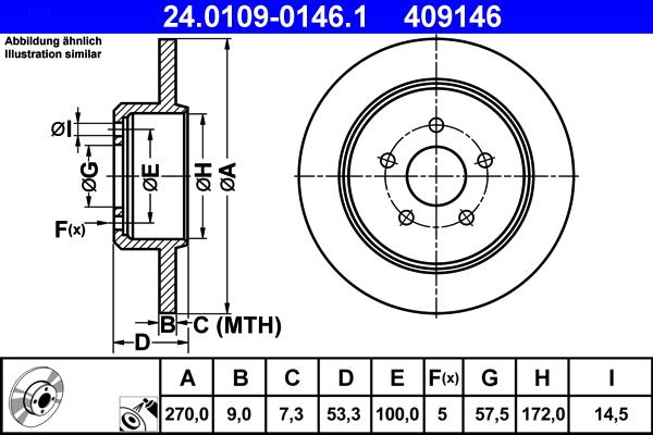 ATE 24.0109-0146.1 - Əyləc Diski furqanavto.az