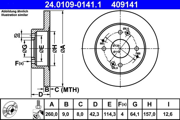 ATE 24.0109-0141.1 - Əyləc Diski furqanavto.az