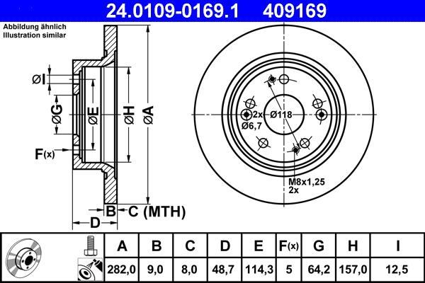 ATE 24.0109-0169.1 - Əyləc Diski furqanavto.az