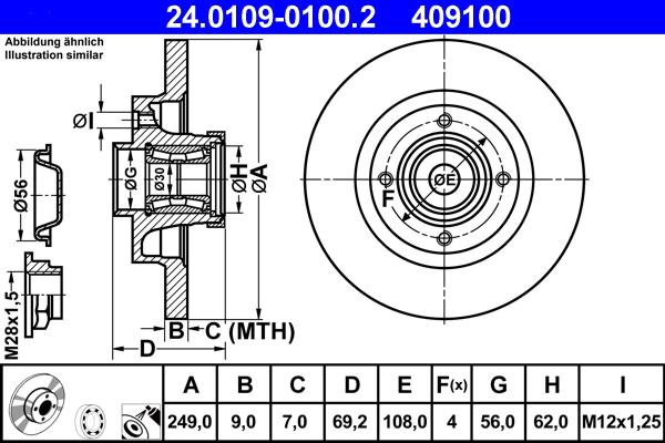 ATE 24.0109-0100.2 - Əyləc Diski furqanavto.az