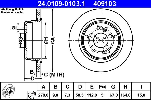 ATE 24.0109-0103.1 - Əyləc Diski furqanavto.az