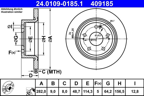 ATE 24.0109-0185.1 - Əyləc Diski furqanavto.az