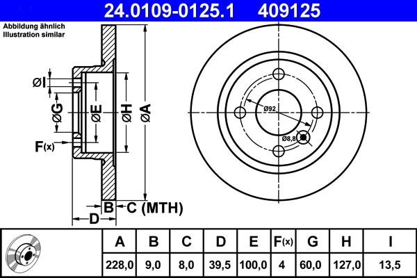 ATE 24.0109-0125.1 - Əyləc Diski furqanavto.az