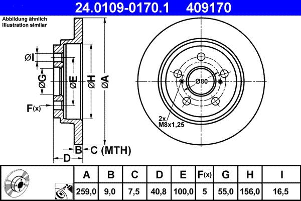 ATE 24.0109-0170.1 - Əyləc Diski furqanavto.az