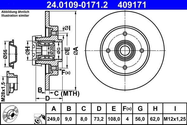 ATE 24.0109-0171.2 - Əyləc Diski furqanavto.az