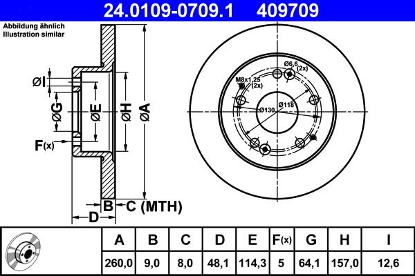 ATE 24.0109-0709.1 - Əyləc Diski furqanavto.az