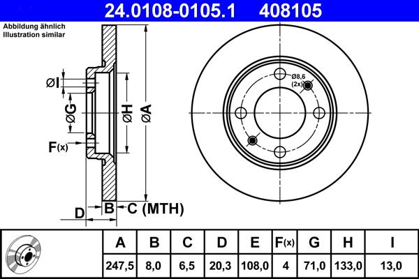 ATE 24.0108-0105.1 - Əyləc Diski furqanavto.az