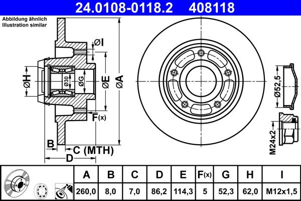 ATE 24.0108-0118.2 - Əyləc Diski furqanavto.az