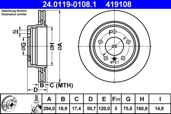 ATE 24.0119-0108.1 - Əyləc Diski furqanavto.az