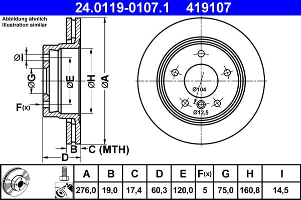 ATE 24.0119-0107.1 - Əyləc Diski furqanavto.az