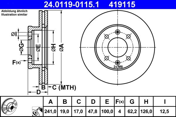 ATE 24.0119-0115.1 - Əyləc Diski furqanavto.az