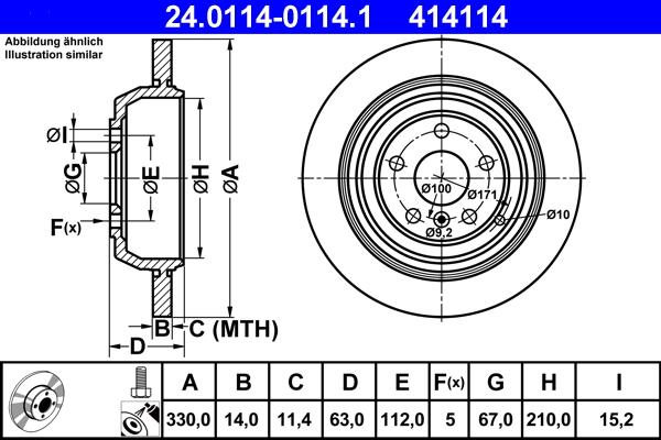 ATE 24.0114-0114.1 - Əyləc Diski furqanavto.az