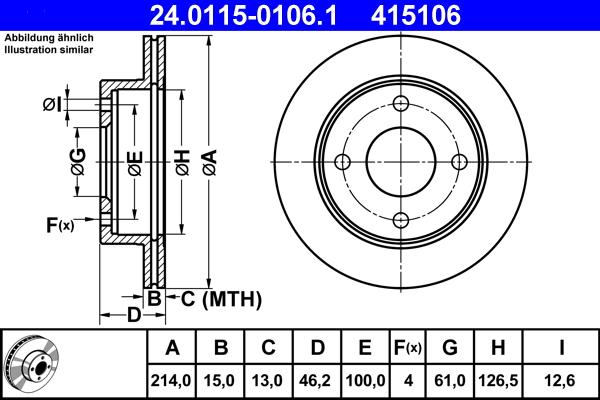 ATE 24.0115-0106.1 - Əyləc Diski furqanavto.az