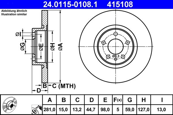 ATE 24.0115-0108.1 - Əyləc Diski furqanavto.az