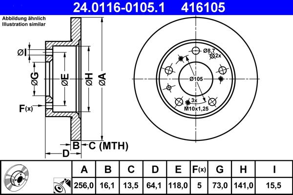 ATE 24.0116-0105.1 - Əyləc Diski furqanavto.az