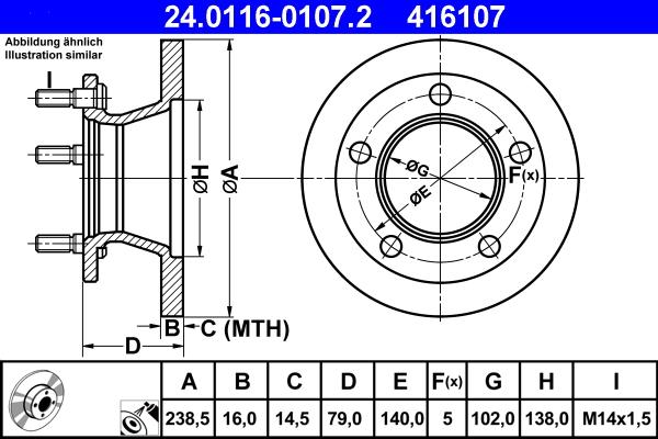 ATE 24.0116-0107.2 - Əyləc Diski furqanavto.az