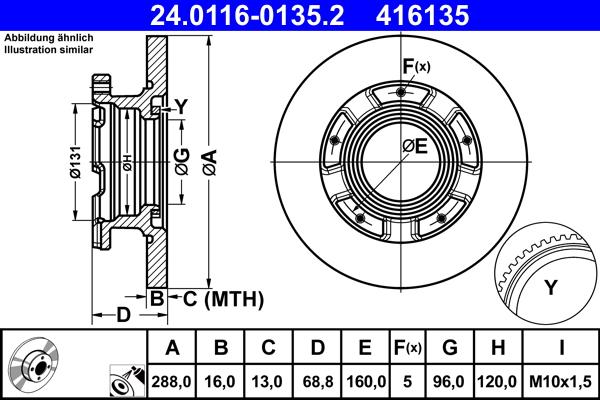 ATE 24.0116-0135.2 - Əyləc Diski furqanavto.az