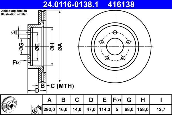 ATE 24.0116-0138.1 - Əyləc Diski furqanavto.az