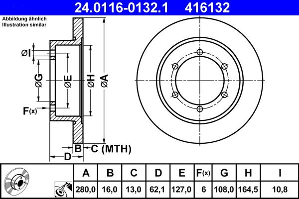 ATE 24.0116-0132.1 - Əyləc Diski furqanavto.az