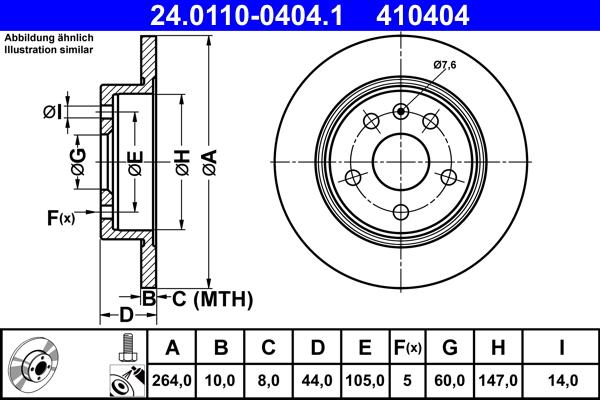 ATE 24.0110-0404.1 - Əyləc Diski furqanavto.az