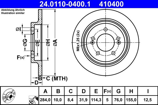 ATE 24.0110-0400.1 - Əyləc Diski furqanavto.az