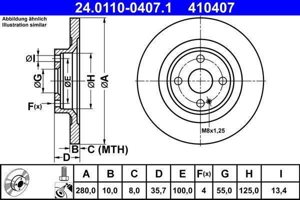 ATE 24.0110-0407.1 - Əyləc Diski furqanavto.az