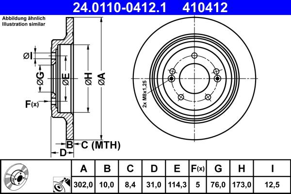 ATE 24.0110-0412.1 - Əyləc Diski furqanavto.az