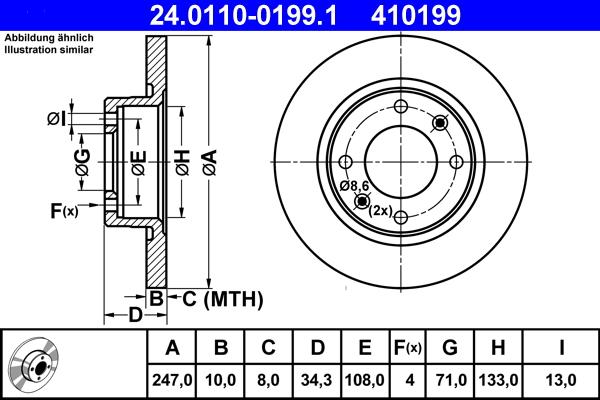 ATE 24.0110-0199.1 - Əyləc Diski furqanavto.az