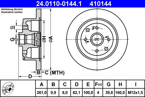 ATE 24.0110-0144.1 - Əyləc Diski furqanavto.az