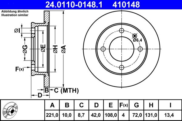 ATE 24.0110-0148.1 - Əyləc Diski furqanavto.az