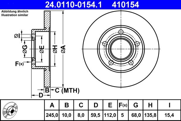 ATE 24.0110-0154.1 - Əyləc Diski furqanavto.az