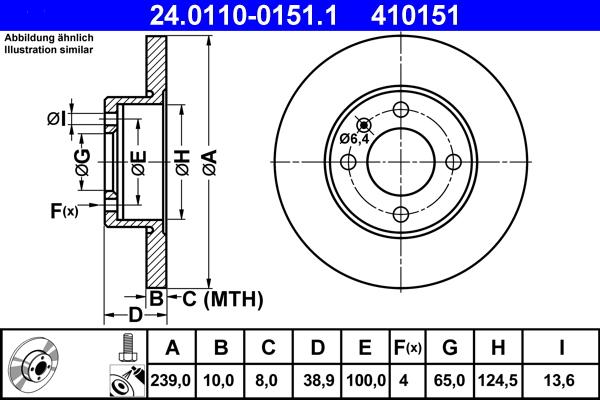 ATE 24.0110-0151.1 - Əyləc Diski furqanavto.az