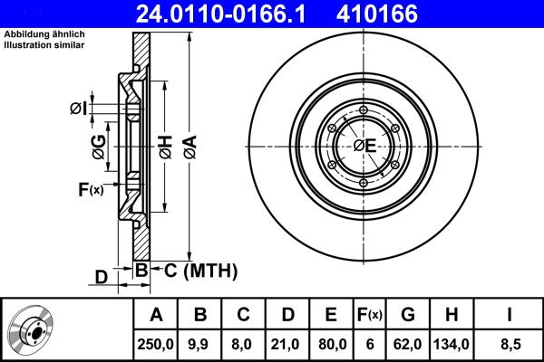 ATE 24.0110-0166.1 - Əyləc Diski furqanavto.az