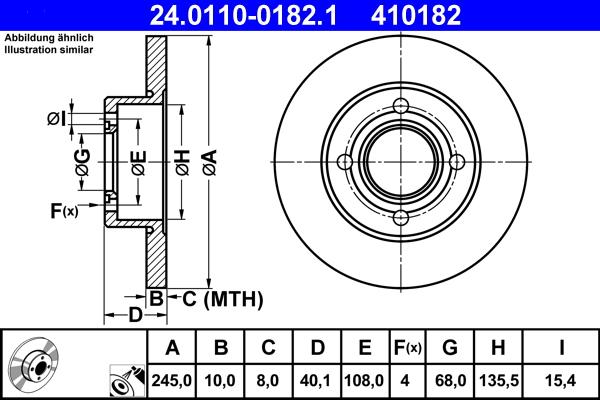 ATE 24.0110-0182.1 - Əyləc Diski furqanavto.az